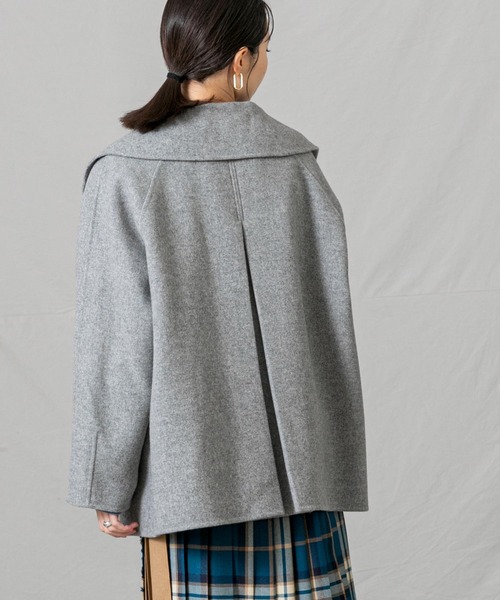 Gready Brilliant（グレディブリリアン）の「１００ｓＷクロスＰコート（ピーコート・レディース・トップグレー/アイボリー・38）」の4枚目の写真