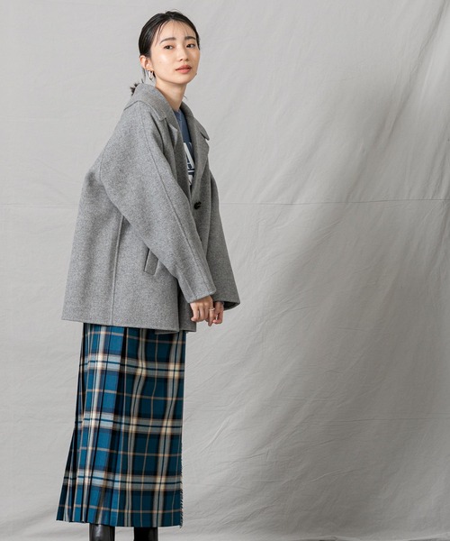 Gready Brilliant（グレディブリリアン）の「１００ｓＷクロスＰコート（ピーコート・レディース・トップグレー/アイボリー・38）」の16枚目の写真