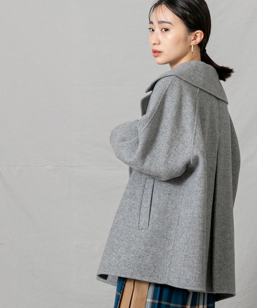 Gready Brilliant（グレディブリリアン）の「１００ｓＷクロスＰコート（ピーコート・レディース・トップグレー/アイボリー・38）」の13枚目の写真