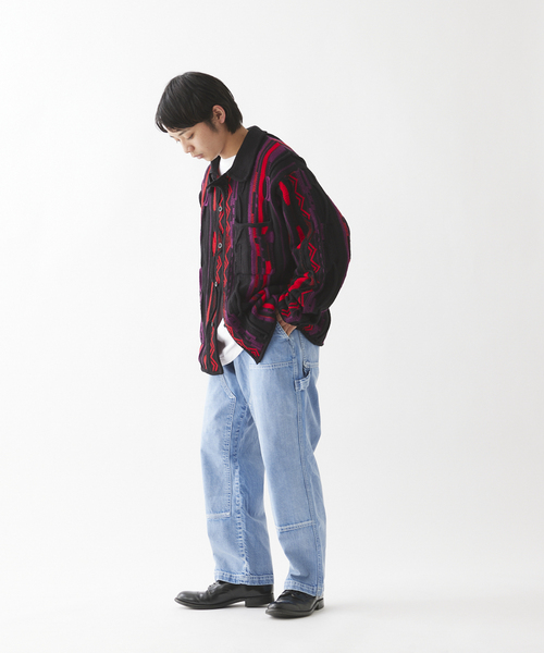 JOURNAL STANDARD relume（ジャーナルスタンダード　レリューム）の「CALIFORNIA 3D ニットシャツ（カーディガン/ボレロ・メンズ・ライトグレー/ブラック/ベージュ・LARGE/MEDIUM）」の8枚目の写真