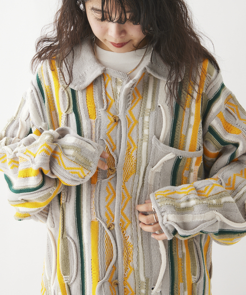 JOURNAL STANDARD relume（ジャーナルスタンダード　レリューム）の「CALIFORNIA 3D ニットシャツ（カーディガン/ボレロ・メンズ・ライトグレー/ブラック/ベージュ・LARGE/MEDIUM）」の16枚目の写真