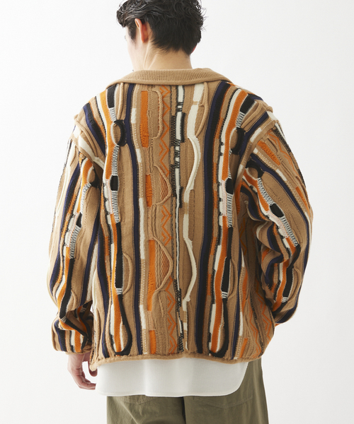 JOURNAL STANDARD relume（ジャーナルスタンダード　レリューム）の「CALIFORNIA 3D ニットシャツ（カーディガン/ボレロ・メンズ・ライトグレー/ブラック/ベージュ・LARGE/MEDIUM）」の12枚目の写真