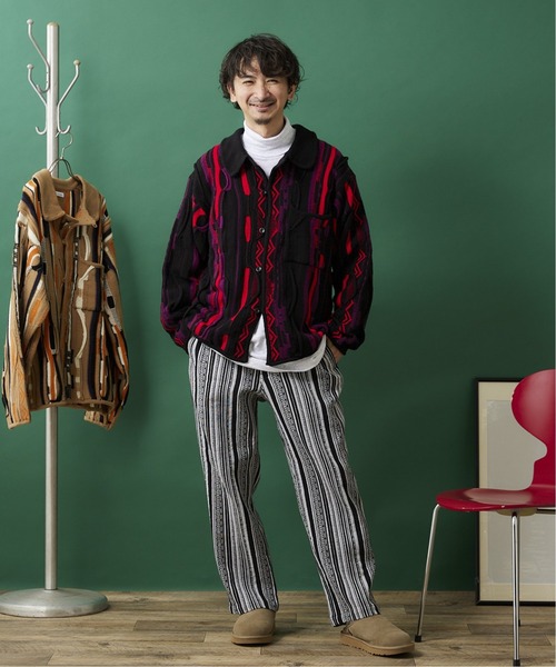 JOURNAL STANDARD relume（ジャーナルスタンダード　レリューム）の「CALIFORNIA 3D ニットシャツ（カーディガン/ボレロ・メンズ・ライトグレー/ブラック/ベージュ・LARGE/MEDIUM）」の9枚目の写真