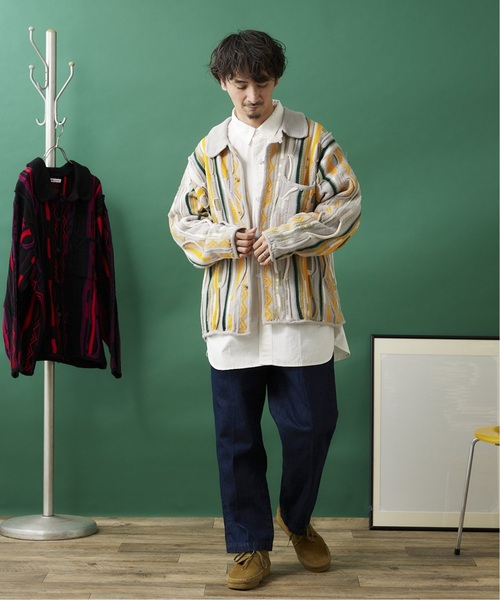 JOURNAL STANDARD relume（ジャーナルスタンダード　レリューム）の「CALIFORNIA 3D ニットシャツ（カーディガン/ボレロ・メンズ・ライトグレー/ブラック/ベージュ・LARGE/MEDIUM）」の5枚目の写真