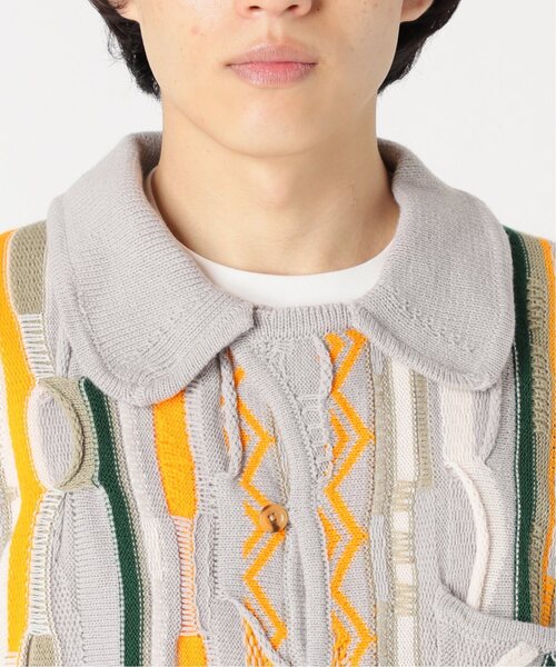 JOURNAL STANDARD relume（ジャーナルスタンダード　レリューム）の「CALIFORNIA 3D ニットシャツ（カーディガン/ボレロ・メンズ・ライトグレー/ブラック/ベージュ・LARGE/MEDIUM）」の10枚目の写真