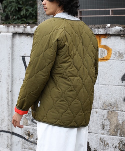 SETUP7（セットアップセブン）の「【SETUP7】キルティングノーカラーミリタリージャケット SCCH110（ミリタリージャケット・メンズ・ネイビー/カーキ・FREE）」の8枚目の写真