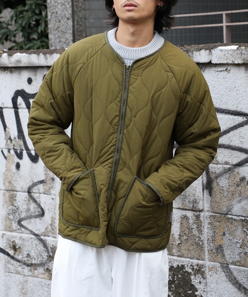 SETUP7（セットアップセブン）の「【SETUP7】キルティングノーカラーミリタリージャケット SCCH110（ミリタリージャケット・メンズ・ネイビー/カーキ・FREE）」の11枚目の写真