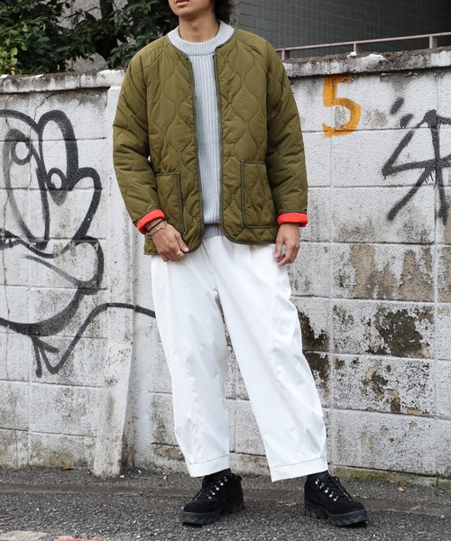 SETUP7（セットアップセブン）の「【SETUP7】キルティングノーカラーミリタリージャケット SCCH110（ミリタリージャケット・メンズ・ネイビー/カーキ・FREE）」の13枚目の写真