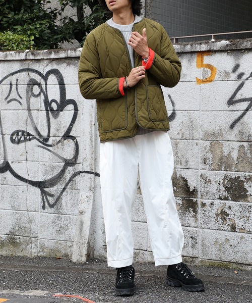 SETUP7（セットアップセブン）の「【SETUP7】キルティングノーカラーミリタリージャケット SCCH110（ミリタリージャケット・メンズ・ネイビー/カーキ・FREE）」の16枚目の写真