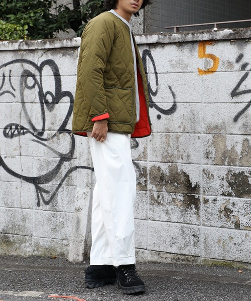 SETUP7（セットアップセブン）の「【SETUP7】キルティングノーカラーミリタリージャケット SCCH110（ミリタリージャケット・メンズ・ネイビー/カーキ・FREE）」の17枚目の写真