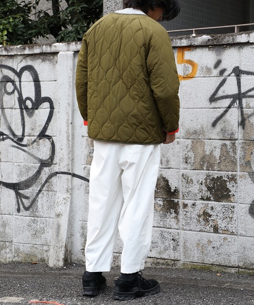 SETUP7（セットアップセブン）の「【SETUP7】キルティングノーカラーミリタリージャケット SCCH110（ミリタリージャケット・メンズ・ネイビー/カーキ・FREE）」の18枚目の写真