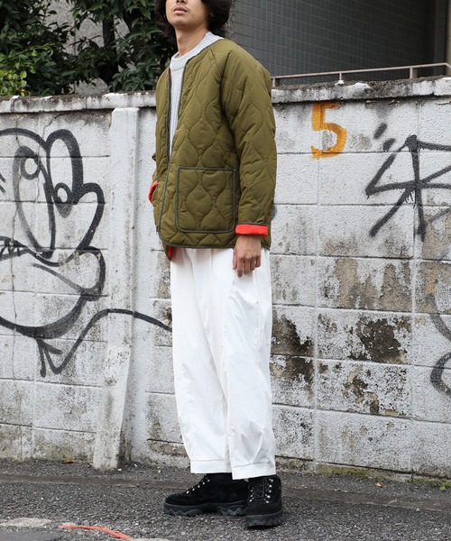 SETUP7（セットアップセブン）の「【SETUP7】キルティングノーカラーミリタリージャケット SCCH110（ミリタリージャケット・メンズ・ネイビー/カーキ・FREE）」の20枚目の写真