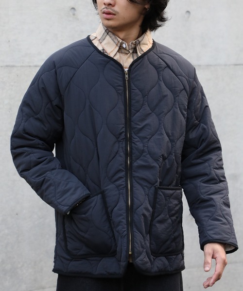 SETUP7（セットアップセブン）の「【SETUP7】キルティングノーカラーミリタリージャケット SCCH110（ミリタリージャケット・メンズ・ネイビー/カーキ・FREE）」の22枚目の写真