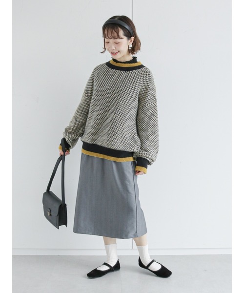 ehka sopo(エヘカソポ)の「地柄編みニット(ニット/セーター・レディース・ブルー/ブラック/キナリ・フリ-)」の13枚目の写真