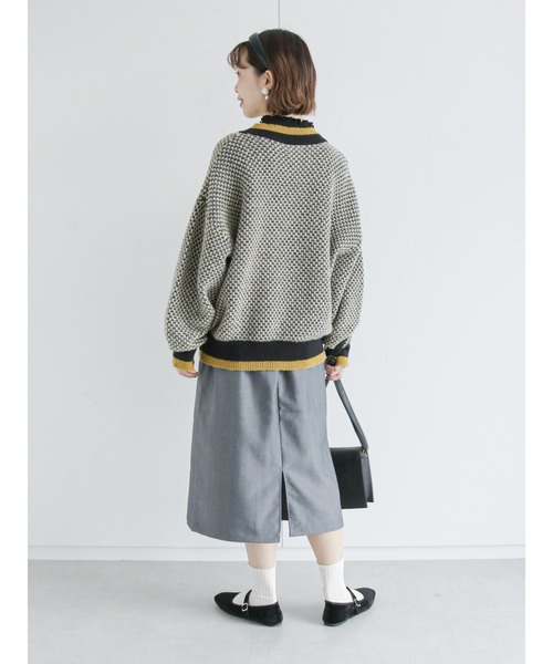 ehka sopo(エヘカソポ)の「地柄編みニット(ニット/セーター・レディース・ブルー/ブラック/キナリ・フリ-)」の14枚目の写真