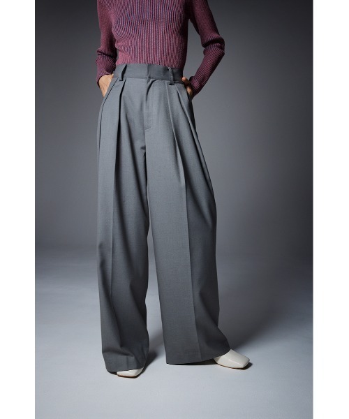 AZUL by moussy(アズールバイマウジー)の「【PLUS】2TUCK TROUSERS/【PLUS】2タックトラウザー(その他パンツ・レディース・ピンク/ブラック/グレー・SMALL/MEDIUM)」の18枚目の写真