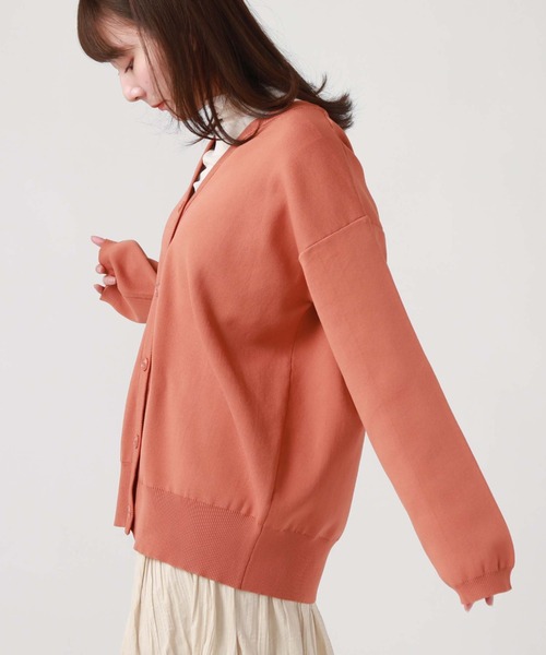 archives（アルシーヴ）の「総針編みミドルカーディガン（カーディガン/ボレロ・レディース・グリーン/ラベンダー/オレンジ/オフホワイト・MEDIUM）」の4枚目の写真