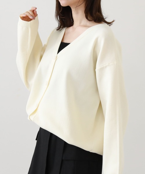 archives（アルシーヴ）の「総針編みミドルカーディガン（カーディガン/ボレロ・レディース・グリーン/ラベンダー/オレンジ/オフホワイト・MEDIUM）」の11枚目の写真