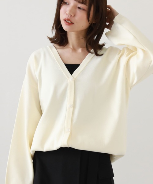 archives（アルシーヴ）の「総針編みミドルカーディガン（カーディガン/ボレロ・レディース・グリーン/ラベンダー/オレンジ/オフホワイト・MEDIUM）」の13枚目の写真