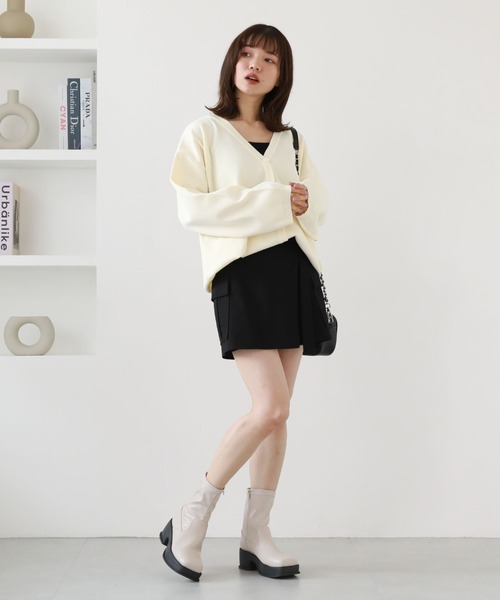 archives（アルシーヴ）の「総針編みミドルカーディガン（カーディガン/ボレロ・レディース・グリーン/ラベンダー/オレンジ/オフホワイト・MEDIUM）」の14枚目の写真