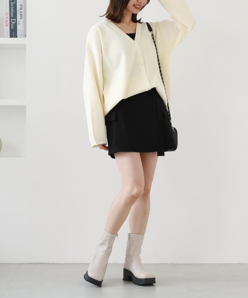 archives（アルシーヴ）の「総針編みミドルカーディガン（カーディガン/ボレロ・レディース・グリーン/ラベンダー/オレンジ/オフホワイト・MEDIUM）」の17枚目の写真