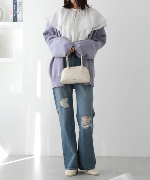 archives（アルシーヴ）の「総針編みミドルカーディガン（カーディガン/ボレロ・レディース・グリーン/ラベンダー/オレンジ/オフホワイト・MEDIUM）」の22枚目の写真