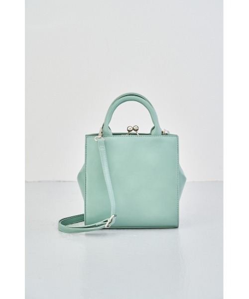 AZUL by moussy（アズールバイマウジー）の「METAL FRAME BAG Ⅱ/メタルフレームバッグⅡ（ハンドバッグ・レディース・ブラック/グリーン系その他/アイボリー/ライトグリーン・FREE）」の3枚目の写真