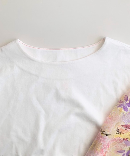 Q(キュー)の「フラワースリーブトップス(Tシャツ/カットソー・レディース・アイボリー/チャコールグレー・MEDIUM)」の13枚目の写真