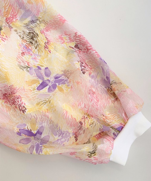 Q(キュー)の「フラワースリーブトップス(Tシャツ/カットソー・レディース・アイボリー/チャコールグレー・MEDIUM)」の14枚目の写真