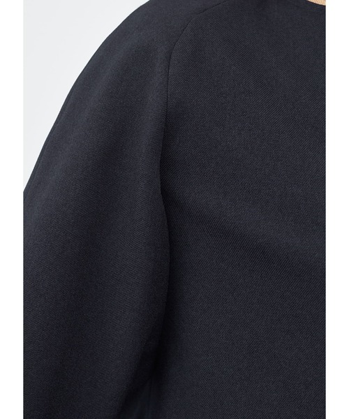 STYLE DELI(スタイルデリ)の「【Made in JAPAN】Aラインノーカラージップ ジャケット(ノーカラージャケット・レディース・グリーン/ネイビー/グレイッシュベージュ・FREE)」の7枚目の写真
