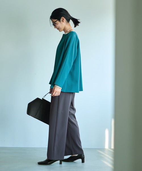 STYLE DELI(スタイルデリ)の「【Made in JAPAN】Aラインノーカラージップ ジャケット(ノーカラージャケット・レディース・グリーン/ネイビー/グレイッシュベージュ・FREE)」の11枚目の写真