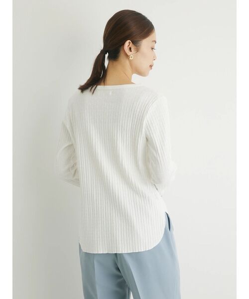 Petit fleur（プチフルール）の「・Petit　Fleur　クルーネックリブロンT（Tシャツ/カットソー・レディース・オフホワイト/ブラック/ライトグレー/イエロー・FREE）」の6枚目の写真