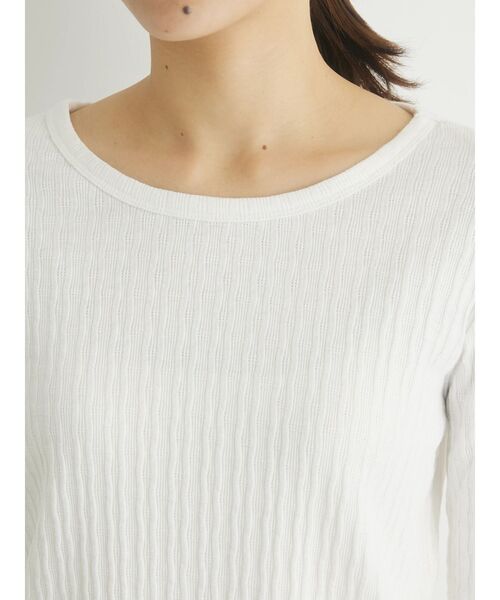 Petit fleur（プチフルール）の「・Petit　Fleur　クルーネックリブロンT（Tシャツ/カットソー・レディース・オフホワイト/ブラック/ライトグレー/イエロー・FREE）」の7枚目の写真