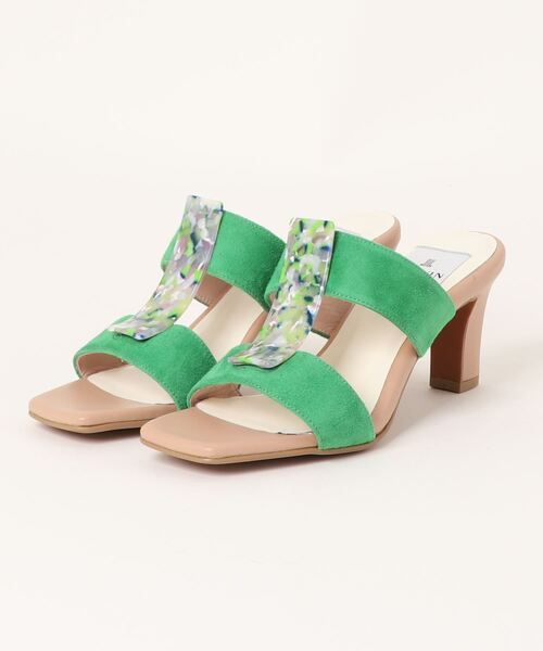LANVIN en Bleu(ランバンオンブルー)の「モチーフミュールサンダル(サンダル・レディース・ブラック/プラチナム/グリーン・22.0cm/22.5cm/23.0cm/23.5cm/24.0cm/24.5cm)」の2枚目の写真