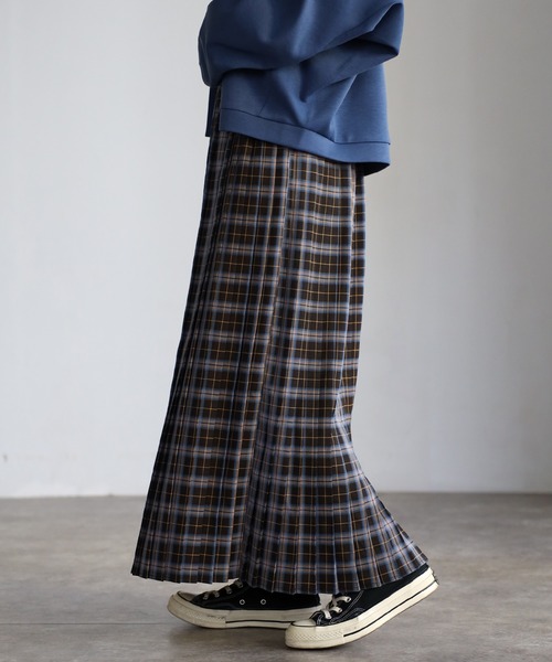 EASEBLUE（イーズブルー）の「カラフルチェックプリーツスカート（スカート・レディース・ブラック/ベージュ/オレンジ・FREE）」の8枚目の写真