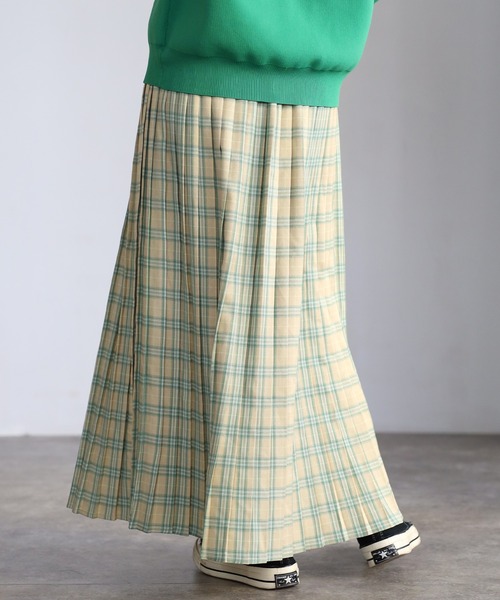 EASEBLUE（イーズブルー）の「カラフルチェックプリーツスカート（スカート・レディース・ブラック/ベージュ/オレンジ・FREE）」の14枚目の写真