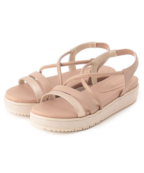 grove（グローブ）の「◆【クッション性◎！】人間工学ふわフィットサンダル（サンダル・レディース・シルバー/アイボリー/ブラック/ダークブラウン/ベージュ系8/ライトグリーン系・35/25/45）」の4枚目の写真