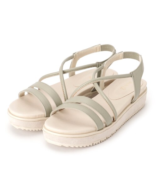 grove（グローブ）の「◆【クッション性◎！】人間工学ふわフィットサンダル（サンダル・レディース・シルバー/アイボリー/ブラック/ダークブラウン/ベージュ系8/ライトグリーン系・35/25/45）」の5枚目の写真