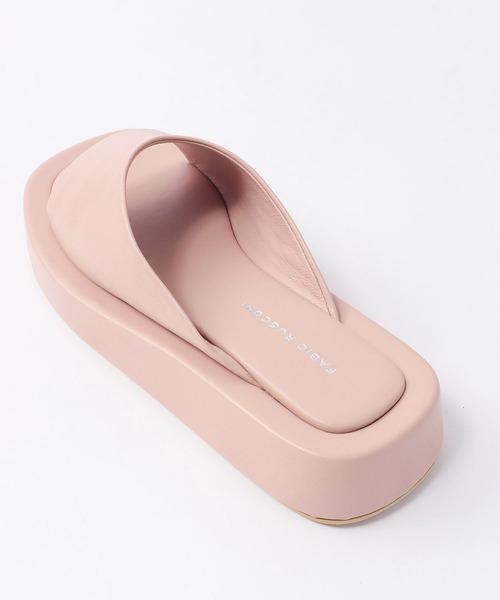 FABIO RUSCONI（ファビオルスコーニ）の「FABIO RUSCONI / EMA leather one band platform sandals(レザーワンバンドプラットフォームサンダル)（サンダル・レディース・ベビーピンク/ブラック・36/37）」の4枚目の写真