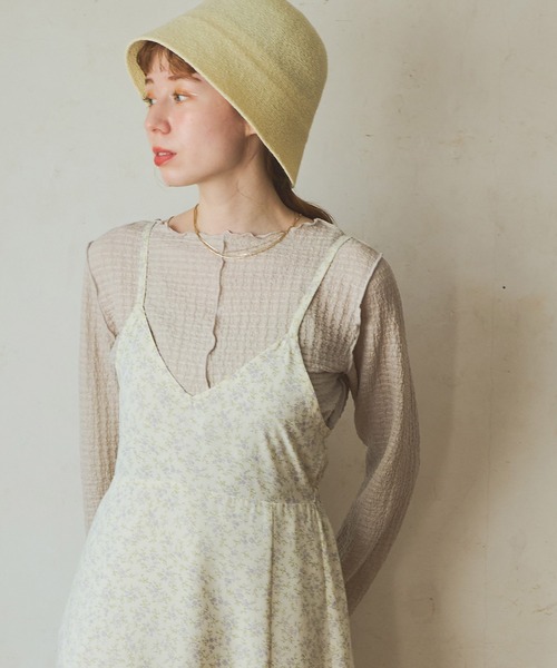 Crisp（クリスプ）の「ジャカードメロウTシャツ（Tシャツ/カットソー・レディース・ブルー/アイボリー/アッシュ・FREE）」の21枚目の写真