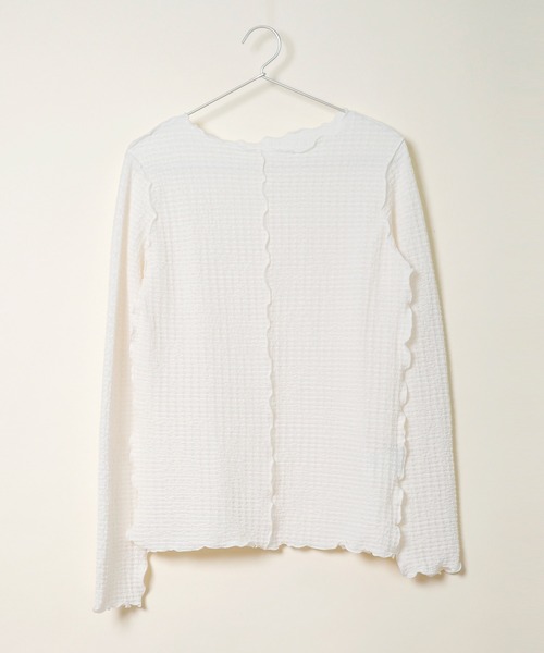 Crisp（クリスプ）の「ジャカードメロウTシャツ（Tシャツ/カットソー・レディース・ブルー/アイボリー/アッシュ・FREE）」の22枚目の写真