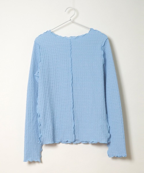 Crisp（クリスプ）の「ジャカードメロウTシャツ（Tシャツ/カットソー・レディース・ブルー/アイボリー/アッシュ・FREE）」の14枚目の写真