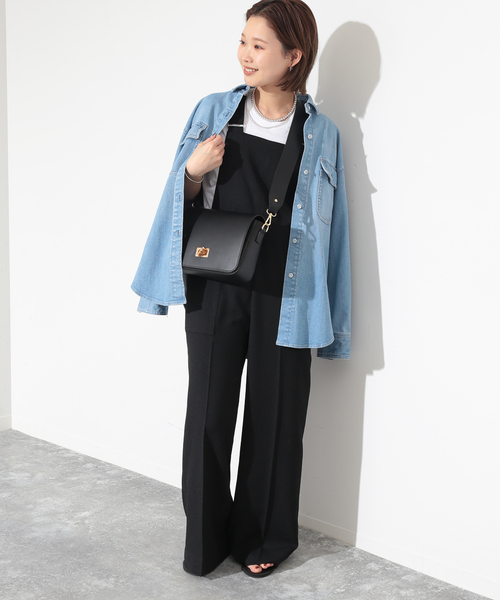 SLOBE IENA(スローブイエナ)の「【MARCO BIANCHINI 】バンブーモチーフショルダーバッグ(ショルダーバッグ・レディース・ブラック/キャメル・FREE)」の4枚目の写真