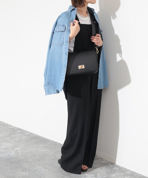 SLOBE IENA(スローブイエナ)の「【MARCO BIANCHINI 】バンブーモチーフショルダーバッグ(ショルダーバッグ・レディース・ブラック/キャメル・FREE)」の5枚目の写真