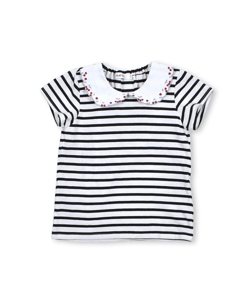 SLAP SLIP(スラップスリップ)の「SLAPSLIP/スカラップ襟チェリー刺繍半袖Tシャツ(80~130cm)(Tシャツ/カットソー・キッズ・ブラック系その他/レッド/ホワイト・130/120/80/110/100/90)」の19枚目の写真