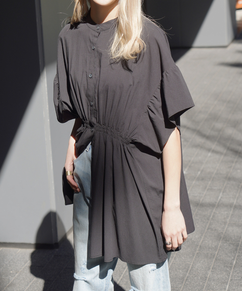 JOINT WORKS（ジョイントワークス）の「【COMMRE/コムル】裾フリル シャーリングブラウス（シャツ/ブラウス・レディース・ホワイト/ブラック・FREE）」の12枚目の写真