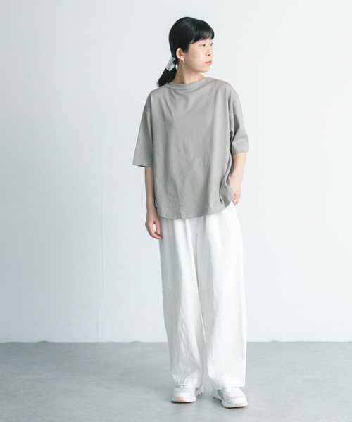 FORK&SPOON(フォークアンドスプーン)の「FORK&SPOON ボトルネック5分袖Tシャツ(Tシャツ/カットソー・レディース・ブラック/ベージュ/ブルー系その他/ホワイト/グレー・1)」の17枚目の写真