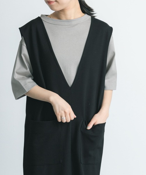 FORK&SPOON(フォークアンドスプーン)の「FORK&SPOON ボトルネック5分袖Tシャツ(Tシャツ/カットソー・レディース・ブラック/ベージュ/ブルー系その他/ホワイト/グレー・1)」の14枚目の写真