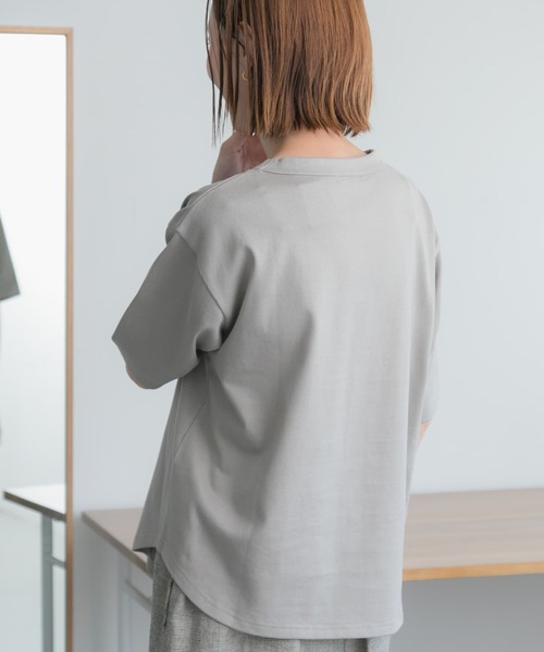 FORK&SPOON(フォークアンドスプーン)の「FORK&SPOON ボトルネック5分袖Tシャツ(Tシャツ/カットソー・レディース・ブラック/ベージュ/ブルー系その他/ホワイト/グレー・1)」の18枚目の写真