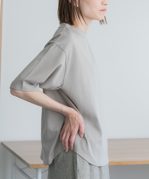 FORK&SPOON(フォークアンドスプーン)の「FORK&SPOON ボトルネック5分袖Tシャツ(Tシャツ/カットソー・レディース・ブラック/ベージュ/ブルー系その他/ホワイト/グレー・1)」の15枚目の写真